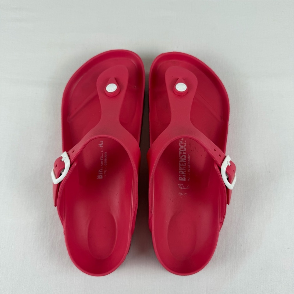 Birkenstock Womens 39  Coral Pink Gizeh‎ Eva Thong Sandals Slip On - Picture 7 of 16